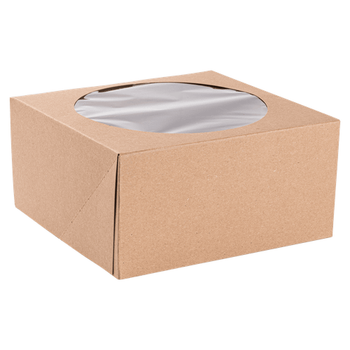 Cake Box 10X10X5 IN Kraft With Window 100/Case