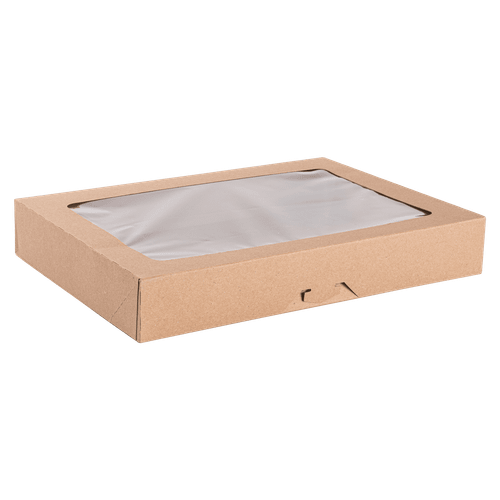 Donut Box 16X12X2.5 IN Kraft With Window 100/Case