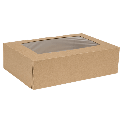 1/4 Sheet Cake Box 14X10X4 IN Kraft With Window 100/Case