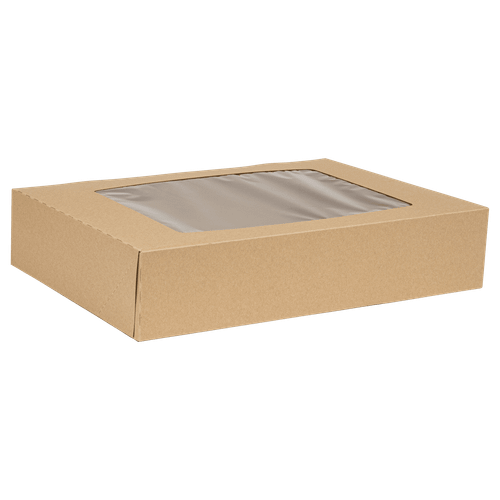 1/2 Sheet Cake Box 19X14X4 IN Kraft With Window 50/Case