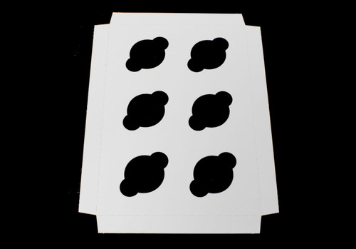 Cupcake Insert Mini 6.9375X6.9375X0.75 IN 4 Compartment Cardboard White Kraft 100/Bundle