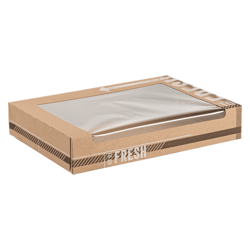 TO GO FRESH™ Donut Box 11.5X8X2 IN Kraft Waterfall With Window 150/Case