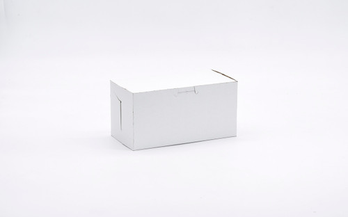 Easy Lock Cake Box 8X4X4 IN SUS Paperboard CRB White Rectangle Lock Corner 1-Piece 250/Bundle
