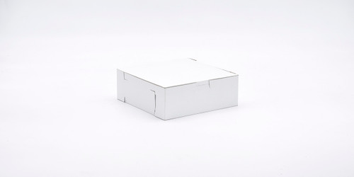 Easy Lock Cake Box 7X7X2.5 IN SUS Paperboard CRB White Square Lock Corner 1-Piece 250/Bundle