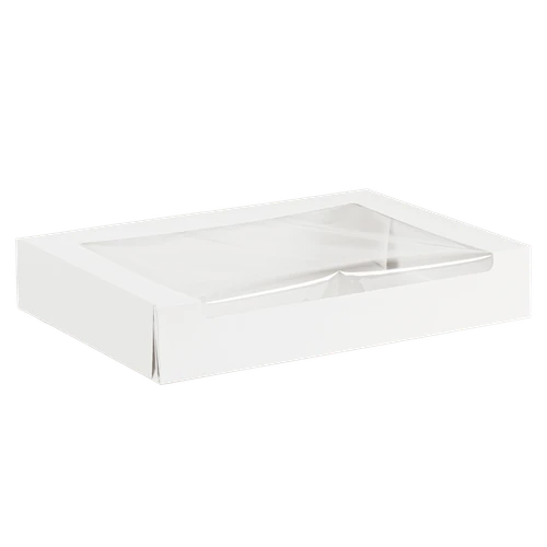 Donut Box 11.5X8X2 IN SBS Paperboard White Waterfall With Window 150/Case