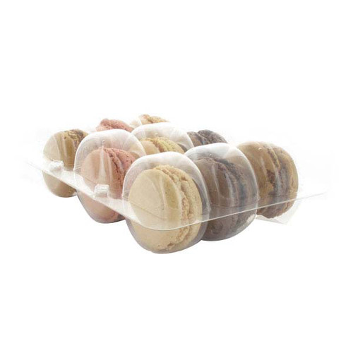 Macaron Container Insert 9 CT 6.3X4.3X0.8 IN Plastic Clear Rectangle Clip 25 Count/Pack 6 Packs/Case 150 Count/Case