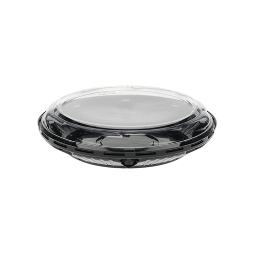 Pie Container & Lid Combo With Tall Dome Lid 9X1.25 IN Black Swirl 100/Case