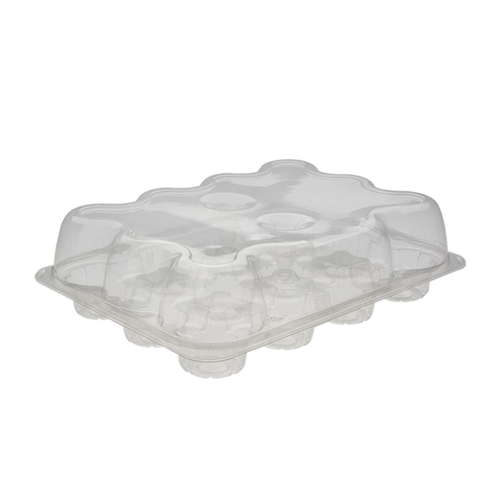 Cupcake Container With Hinged Lid 12 CT 12.75X9.677 IN PET Clear 120/Case