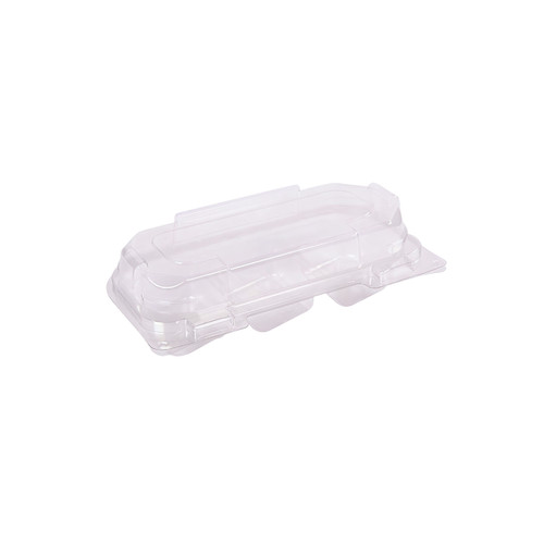Macaron Mochi Hinged Container With Dome Lid 7.19X3.81X2.18 IN 6 Compartment PET Clear Rectangle Perforated 264/Case