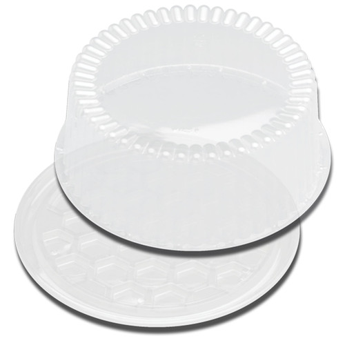 DisplayCake® Cake Container & Lid Combo 8 IN Clear 1-2 Layer 320/Case