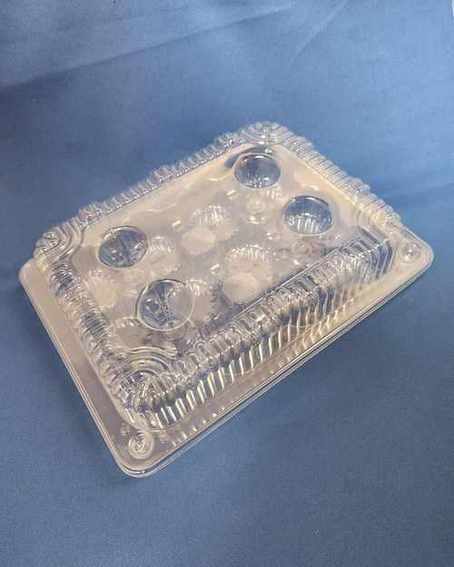 Mini Muffin Hinged Container With Dome Lid 9X6.5X2.125 IN 12 Compartment OPS Clear Rectangle 300/Case