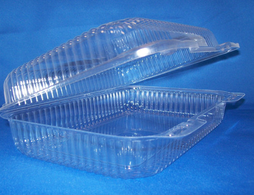 Bakery Hinged Container With Dome Lid Medium (MED) 9.375X6.75X2.625 IN OPS Clear Rectangle 350/Case