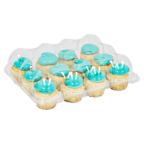 Cupcake Hinged Container With Dome Lid 12 CT 12.38X10X3.7 IN PET Clear 100/Case