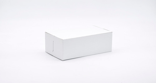 Easy Lock Cake Box 9X5X4 IN SUS Paperboard CRB White Rectangle Lock Corner 1-Piece 250/Bundle