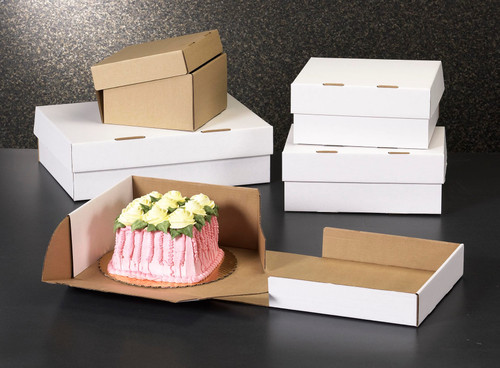 Bakery Box 10X10X3 IN Corrugated Cardboard Kraft 50/Case