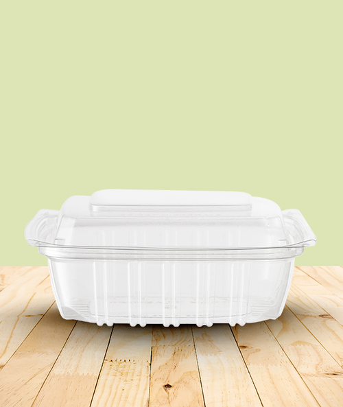 Loaf Hinged Container 9.3X6.75X2.1875 IN PET Clear Rectangle 250/Case