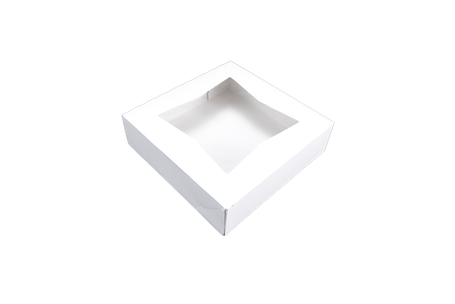 Cake Box 9X9X2.5 IN White With Window 200/Case