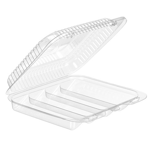 Essentials Bakery Hinged Container 7.5X6.5X1.6875 IN RPET Clear Rectangle Hinged 300/Case