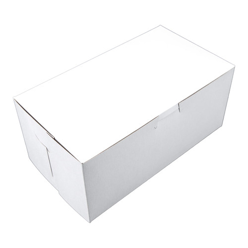 Bakery Box 9X5X4 IN Clay-Coated Kraft Board White Kraft Rectangle Lock Corner Tuck Top 250/Bundle