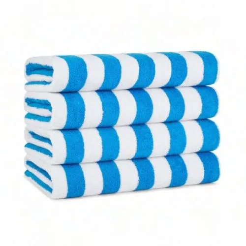 HOSPECO® California Cabana 30X70 IN Blue White Striped Cotton 420 GSM 24/Case
