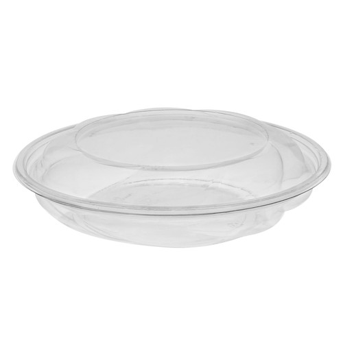 Bowl & Lid Combo With Dome Lid 40 OZ RPET Clear Swirl Design Round Hinged 100/Case