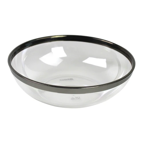 Bowl Small (SM) PS Clear Round With Silver Trim 144/Case