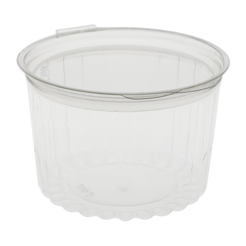 Bowl & Lid Combo With Flat Lid 18 OZ PET Clear Round Hinged 250/Case