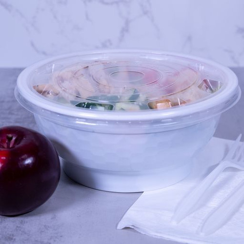 Bowl & Lid Combo 36 OZ Plastic White 150/Case