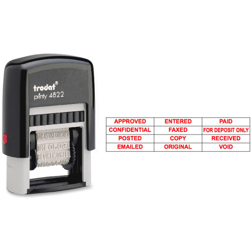 Ecoprint Self-Inking Stamp Black Plastic 12-Message  Impression Size is 3/8" x 1-1/4" 1/Each