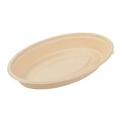 PrimeWare® Burrito Bowl 24 OZ Molded Fiber Natural Oval 125 Count/Pack 2 Packs/Case 250 Count/Case