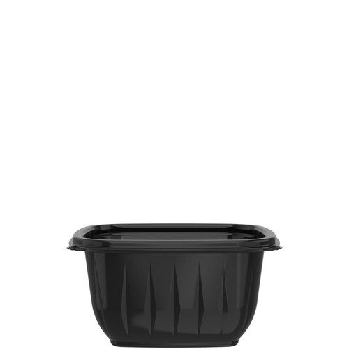 Dart® PresentaBowls Pro® Bowl 16 OZ PP Black Square 63 Count/Pack 8 Packs/Case 504 Count/Case