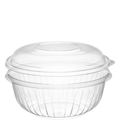 Dart® PresentaBowls® Cold Bowl & Lid Combo With Dome Lid 32 OZ PET Clear Round Unhinged 126 Count/Pack 4 Packs/Case