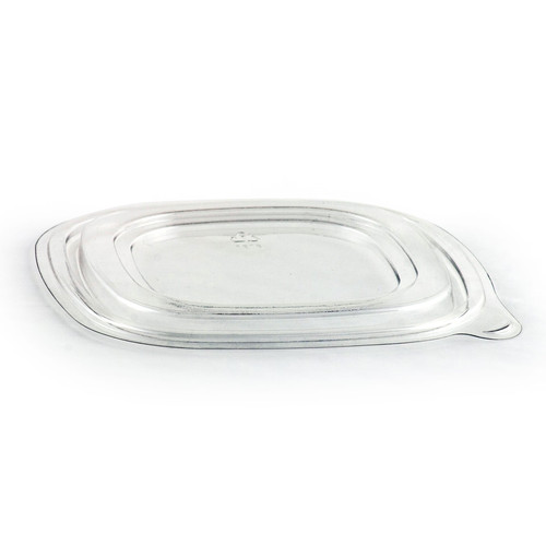 Lid 8.13X8.13X0.34 IN 1 Compartment RPET Clear Square For Cold Bowl Crack Resistant Leak Resistant 150/Case