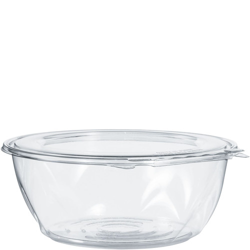 Dart® Safeseal™ Bowl & Lid Combo With Flat Lid 64 OZ PET Clear Round 50 Count/Pack 2 Packs/Case 100 Count/Case