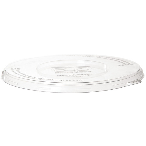 Lid Flat 1 Compartment RPET Clear Round For 24-46 OZ Bowl Unhinged 400/Case