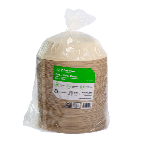 PrimeWare® Noodle Bowl 20 OZ Sugarcane 500/Case