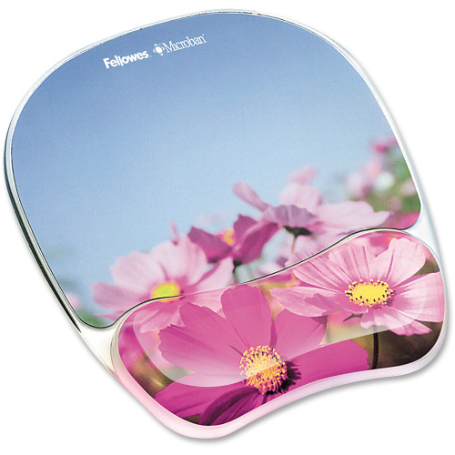 Mouse Pad & Wrist Rest 9.25X7.88X0.88 IN Pink Polyurethane Rubber Microban Stain Resistant 1/Each