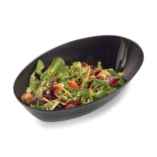 Salad Bowl 1 QT Plastic Black Oval 50/Case