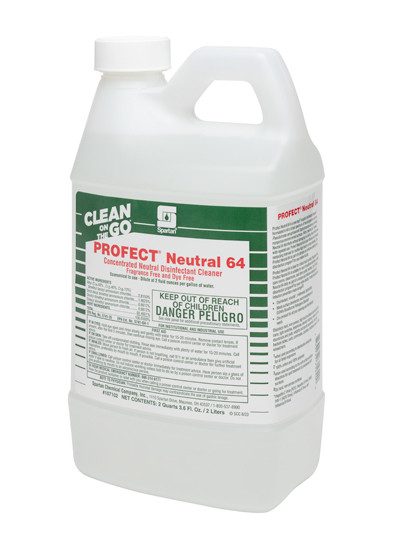 Profect® Neutral 64 Fragrance Free Disinfectant Cleaner 2 L Hospital Grade Neutral Dye Free 4/Case