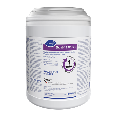 Oxivir® 1 One-Step Disinfectant Multi Surface Wipe Accelerated Hydrogen Peroxide (AHP®) 60 Count/Pack 12 Packs/Case