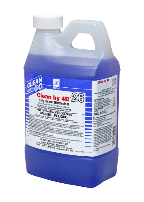 Clean by 4D® Fresh Scent One-Step Disinfectant Clnr 2 L Daily Multi Surf Mild Acid Concen Bactericidal Mildewstat 4/Case