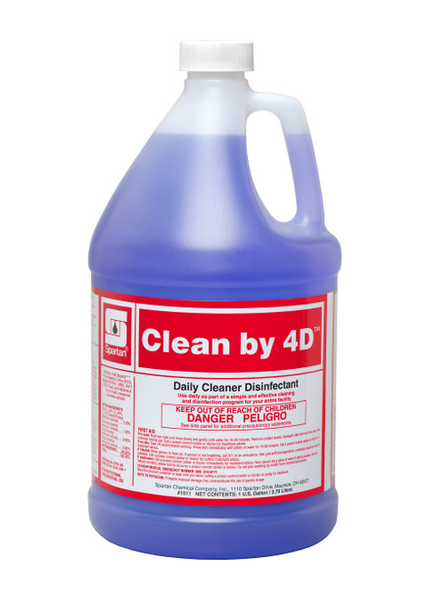 Clean by 4D® Fresh Scent One-Step Disinfectant 1 GAL Daily Multi Surf Mild Acid Cncntrt Bactericidal Mildewstat 4/Case