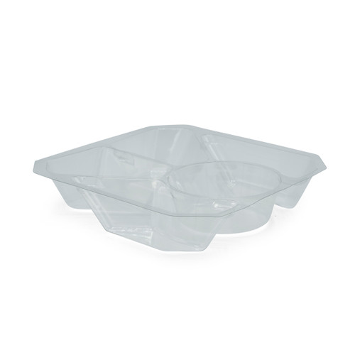 Fresh N' Sealed® Bowl Insert 6.63X6.63X1.25 IN 5 Compartment PET Clear Square 675/Case