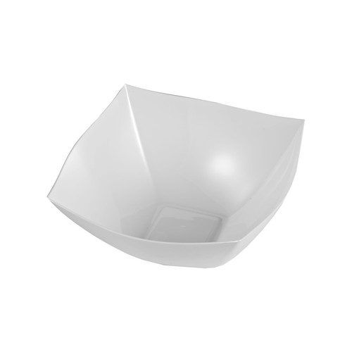 Bowl 16 OZ Plastic White Square 48/Case