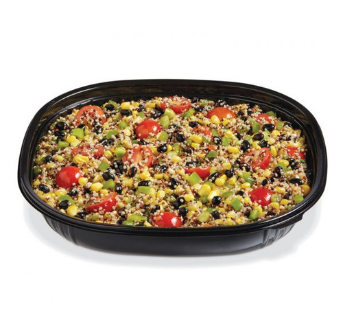 Fresh 'n Clear® Catering Bowl Large (LG) 80 OZ PET Black Square 50/Case