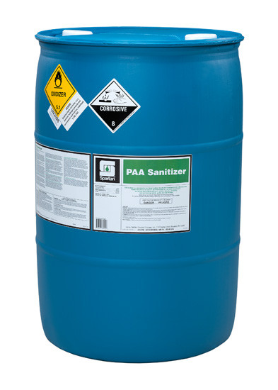 PAA Sanitizer Vinegar Food Service Sanitizer Disinfectant 55 GAL Food Contact & Prep Acidic Liquid Peracetic Acid 1/Each