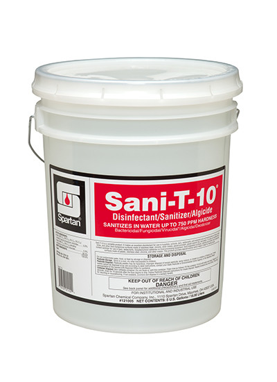Sani-T-10® Mild Scent Disinfectant & Sanitizer 5 GAL Multi Surface Food Contact Neutral 1/Pail