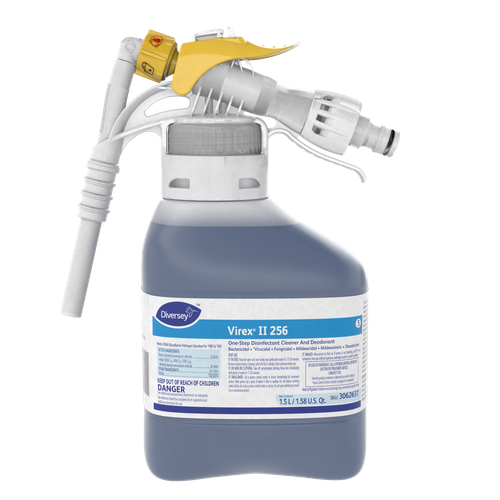 Virex® II 256 Mint One-Step Disinfectant Deodorizer 1.5 L Multi Surface Liquid RTD Quat 2/Case
