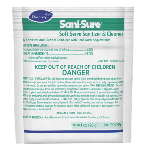 Sani-Sure® Soft-Serve Sanitizer 1 FLOZ Powder Concentrate Kosher 100/Case