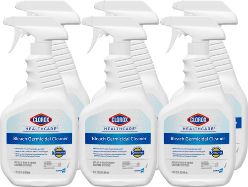 Clorox Healthcare® Bleach Germicidal Unscented One-Step Disinfectant Deodorizer 32 FLOZ Multi Surface RTU 6/Case